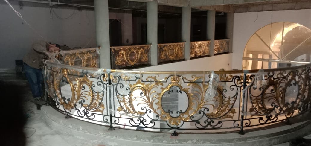 Curved Golden Balcony Railing