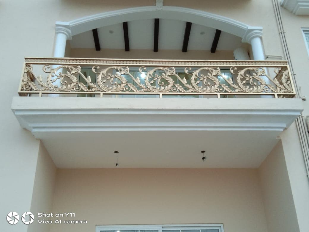 Royal Golden Balcony with Pillars