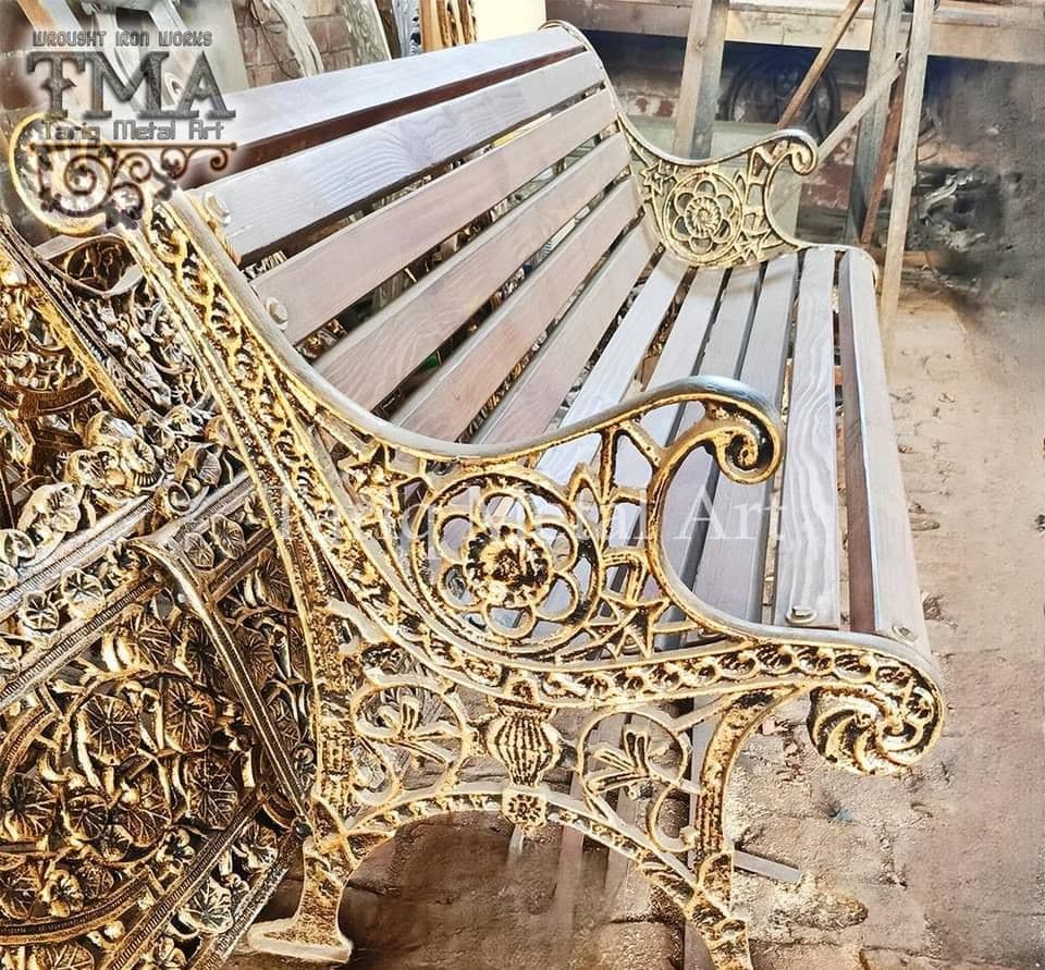 Golden Antique Bench