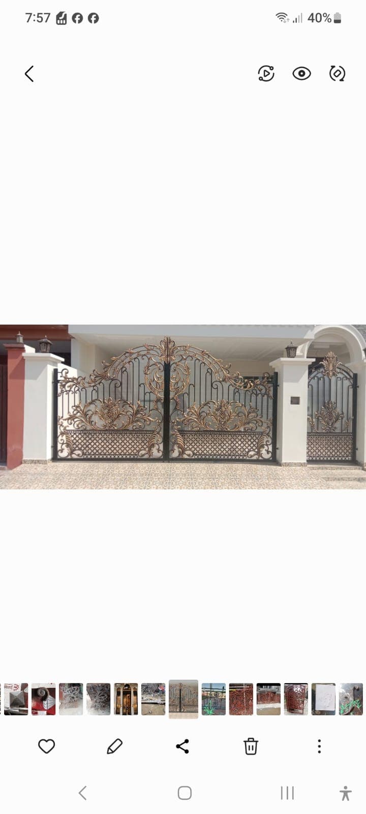 Elegant Golden Pattern Gate
