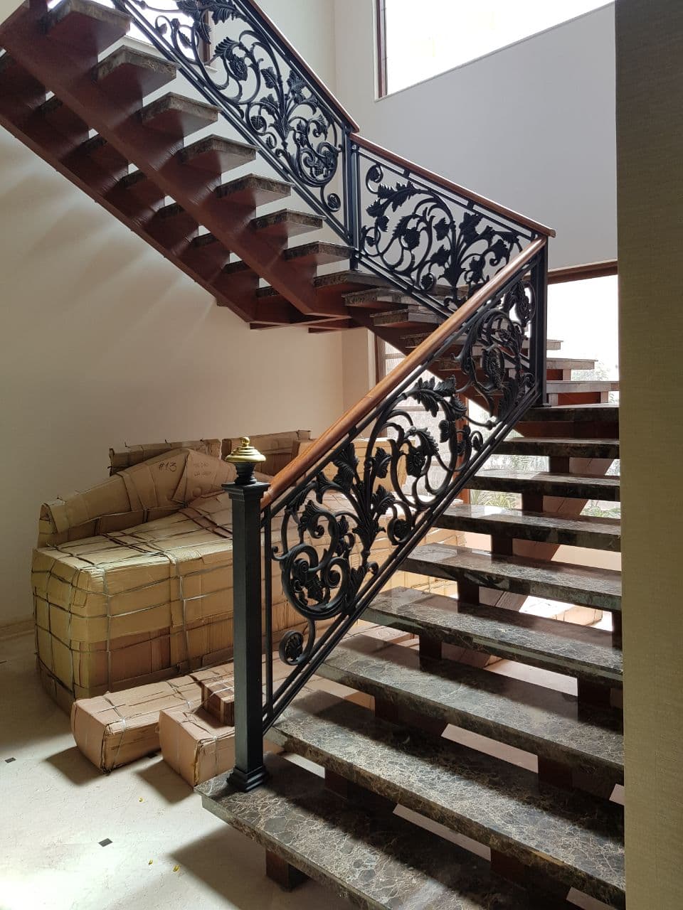 Elegant Golden Stair Railings
